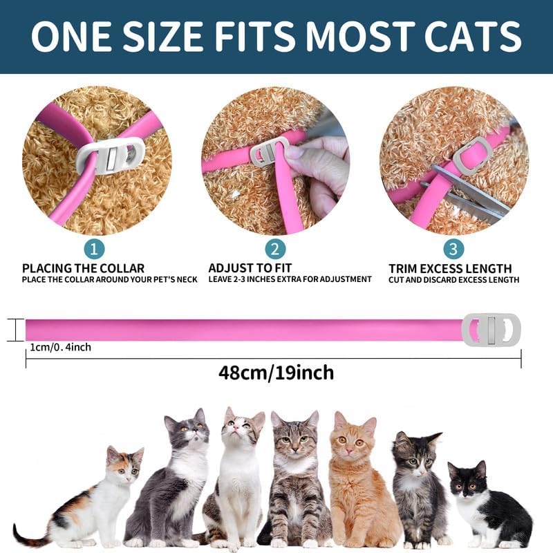 TeccFind- 4 Pack Cat Flea Collar- 8 month flea and tick protection per collar total 32 month package.
